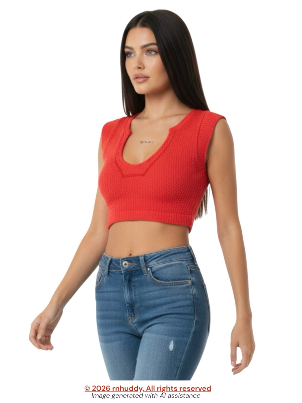 UO Out From Under XS/S red textured seamless crop top